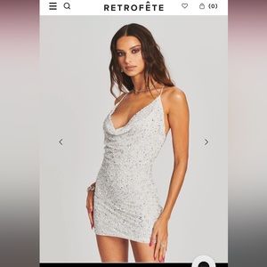 RETROFÊTE white Sequin dress